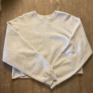 Aritzia light grey cut-off crew neck size large